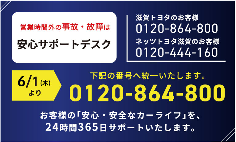 安心サポートデスクの電話番号：0120-864-800
